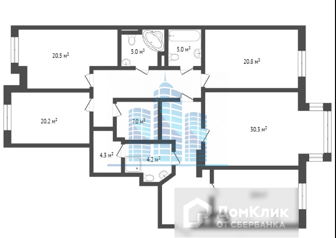 Продаётся 4-комнатная квартира, 177.1 м²