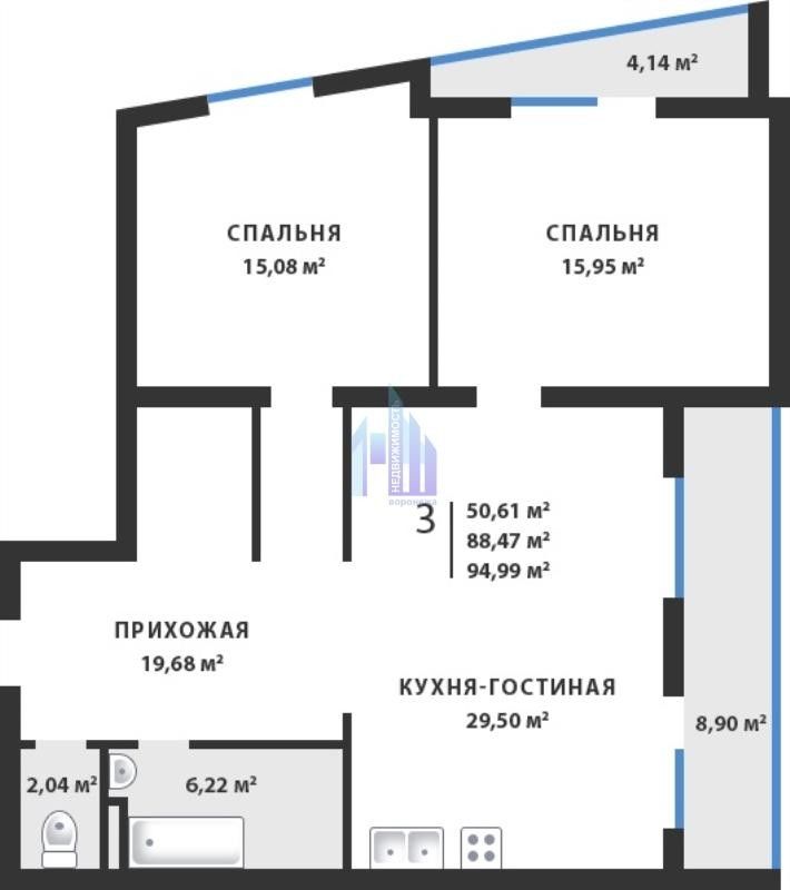 Циан воронеж. Планировка 3-х комнатной квартиры Воронеж. Помяловского 38 планировки квартир. Помяловского 40 Воронеж на карте. Квартира 47 кв.м планировка ВМУ-2 Воронеж.